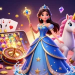 Bong88 captivates players with a dazzling scene featuring dynamic casino symbols and a majestic unicorn.