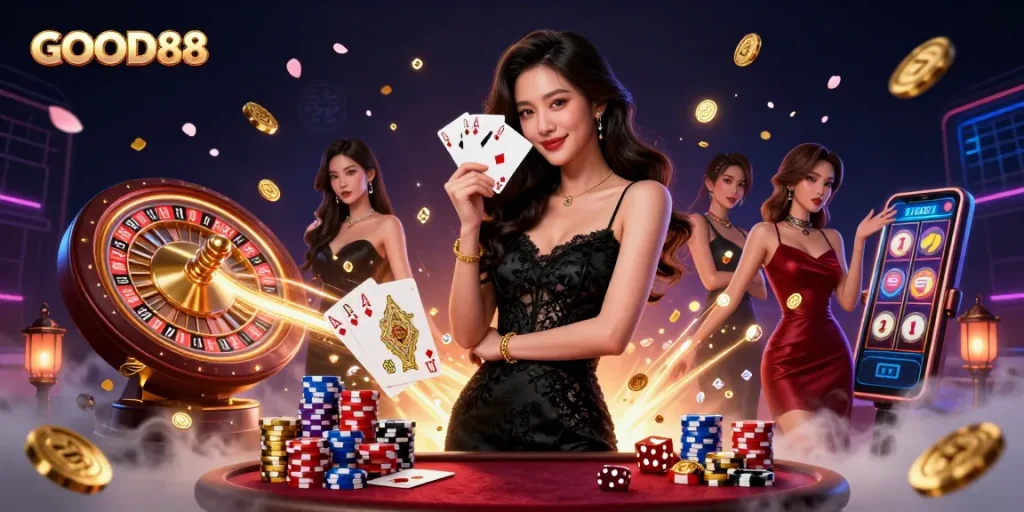Experience the thrill of GOOD88 with captivating gameplay and stunning casino visuals.