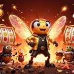 S666 engages players with a thrilling casino scene showcasing vibrant slot reels and a lively rock star ensemble.