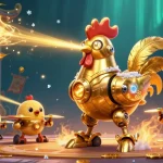 Experience thrilling gameplay with Go88's iconic golden rooster robot and dynamic baby chick drones.