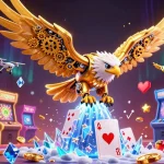 Experience thrilling gameplay with the 8XX golden eagle in a dynamic casino scene.