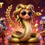 Spin to win with 789BET's lively 3D casino scene featuring Medusa and gaming elements.