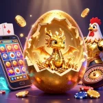 Experience the thrill of 88vv as a golden dragon emerges from a jackpot egg surrounded by casino elements.