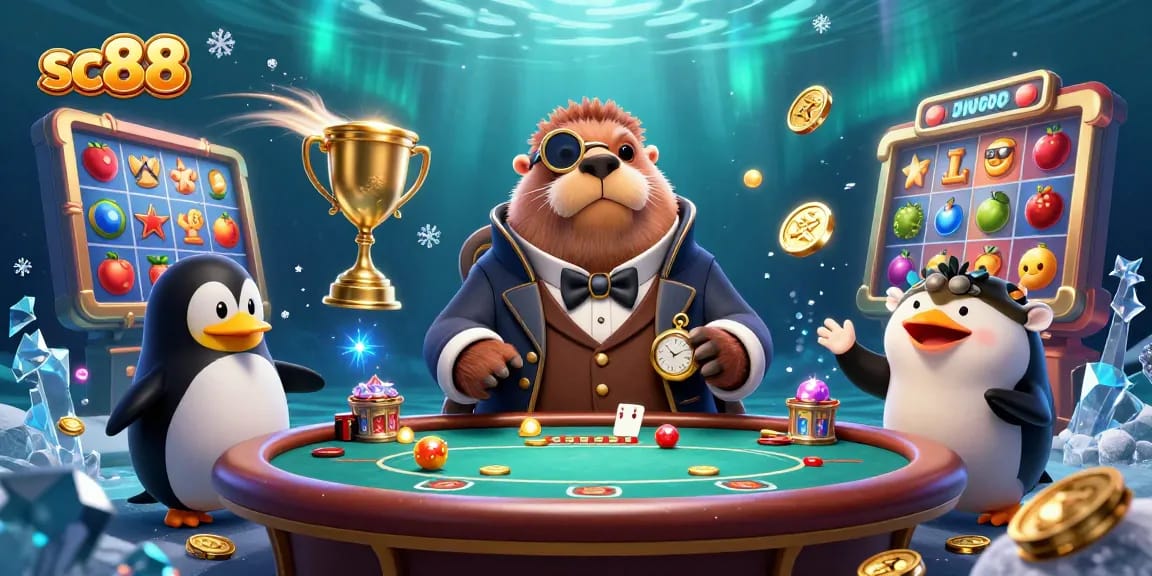 Experience thrilling slots and jackpots at sc88 with the jolly walrus, penguin dealer, and bluffing pufferfish.