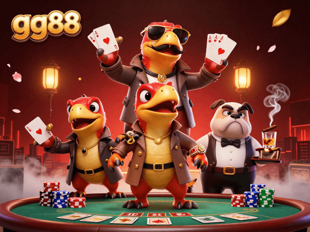Engage in thrilling gameplay with gg88 as raptors in disguise enter a VIP casino lounge.