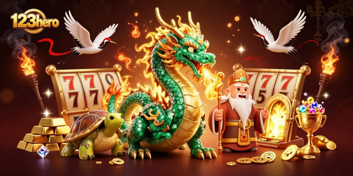 Spin and win with 123hero's vibrant casino world featuring epic characters and thrilling elements.