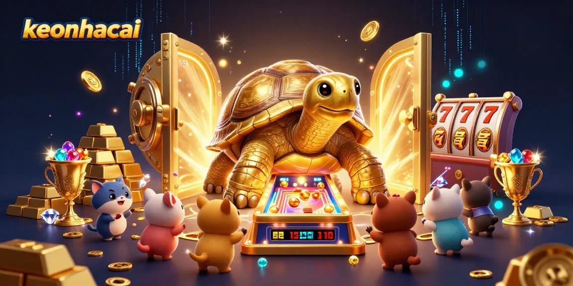 Experience the thrill of keonhacai with cartoon animals by a vibrant jackpot machine.