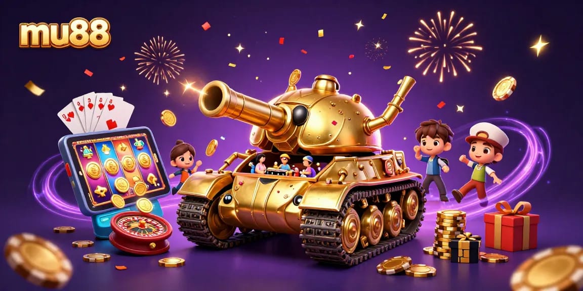 Experience the exciting gaming adventure at mu88 with a golden beetle tank casino bursting with fun elements.