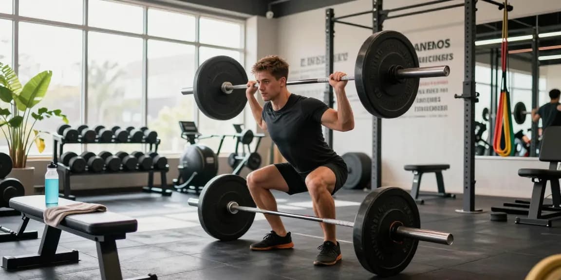 Intensives Workout im Fitnessstudio, das das Engagement der Athleten bei Steroidshop zeigt