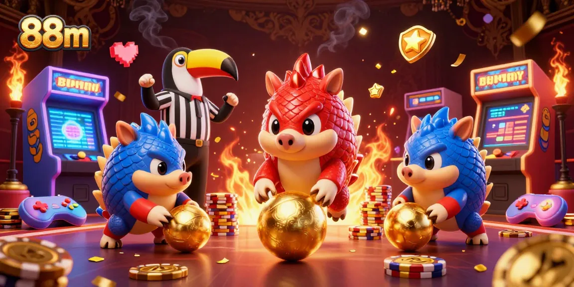 Experience the thrill of winning with 88m, where pangolins compete in a vibrant casino-themed game.