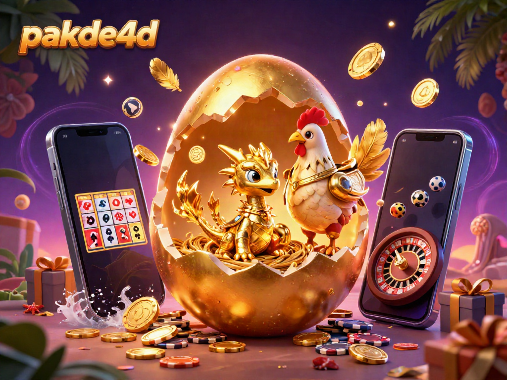 Experience exciting winnings with pakde4d through our vibrant golden dragon and lottery-themed illustration.