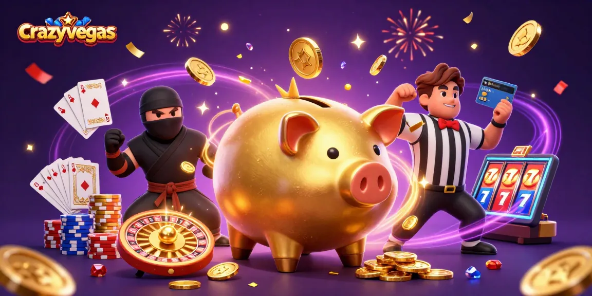 Experience thrilling gaming with crazyvegas, featuring a golden piggy bank wrestler, wallet ninja, and credit-card samurai.