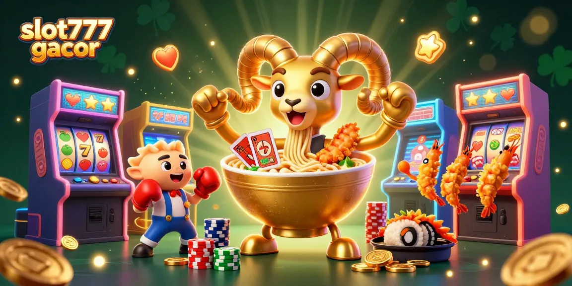 Engage with slot777 gacor gameplay featuring a vibrant 3D casino illustration full of action.
