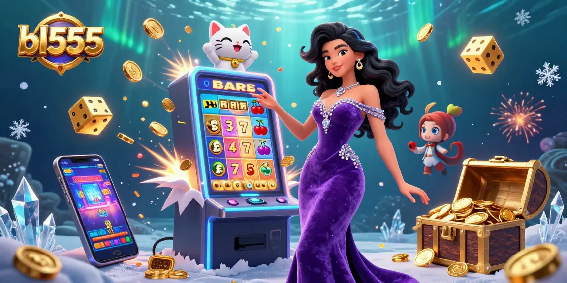 Experience the thrill of winning at bl555 with jackpot slots and interactive gameplay in this vibrant casino illustration.