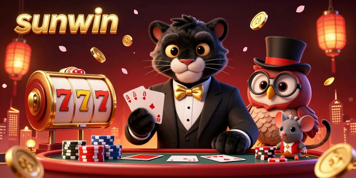 Engage in thrilling gameplay at sunwin’s vibrant casino with stylish characters and slot elements.