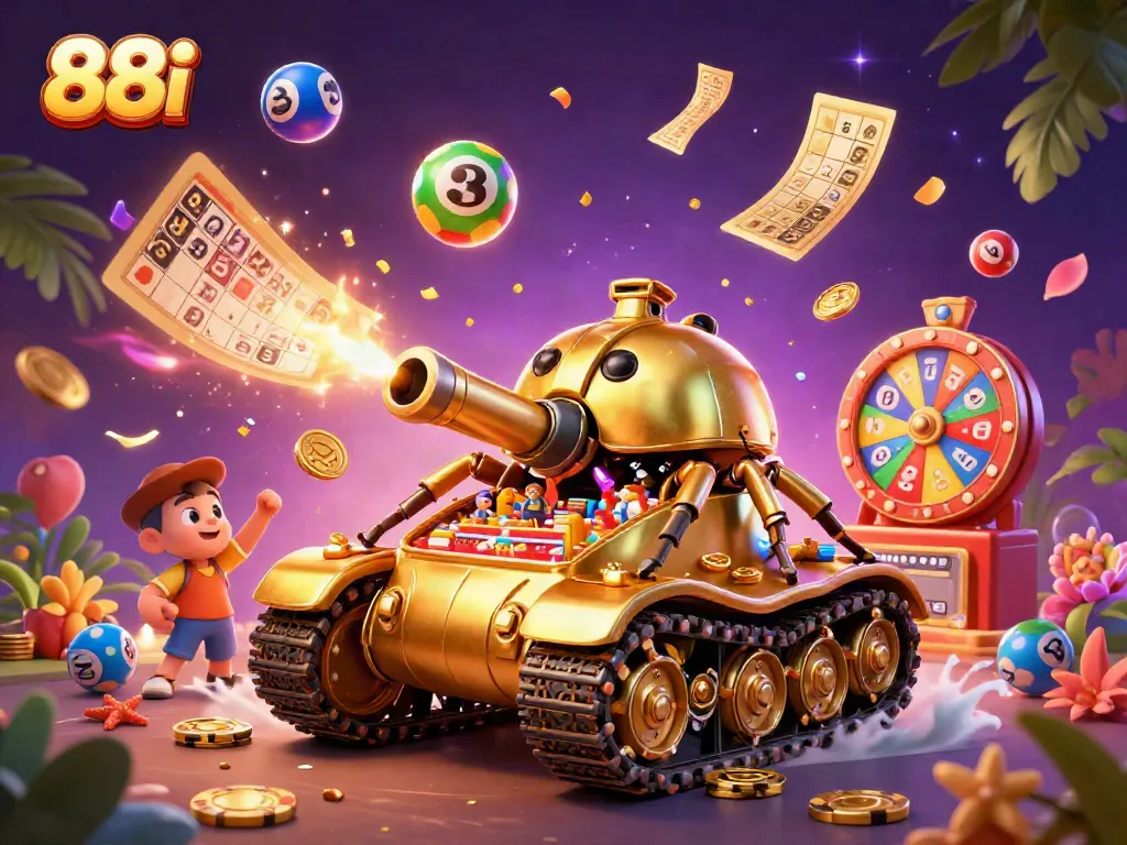 Experience thrilling gameplay with the vibrant 88i casino scene featuring dynamic lottery elements.