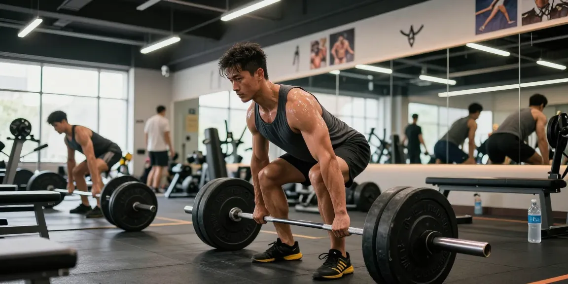 Anabolika kaufen: Körperlicher Fortschritt im Fitnessstudio während einer intensiven Trainingseinheit.