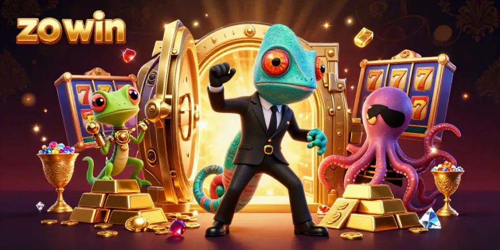 Experience the thrill of winning with zo win in this vibrant casino scene filled with treasures.