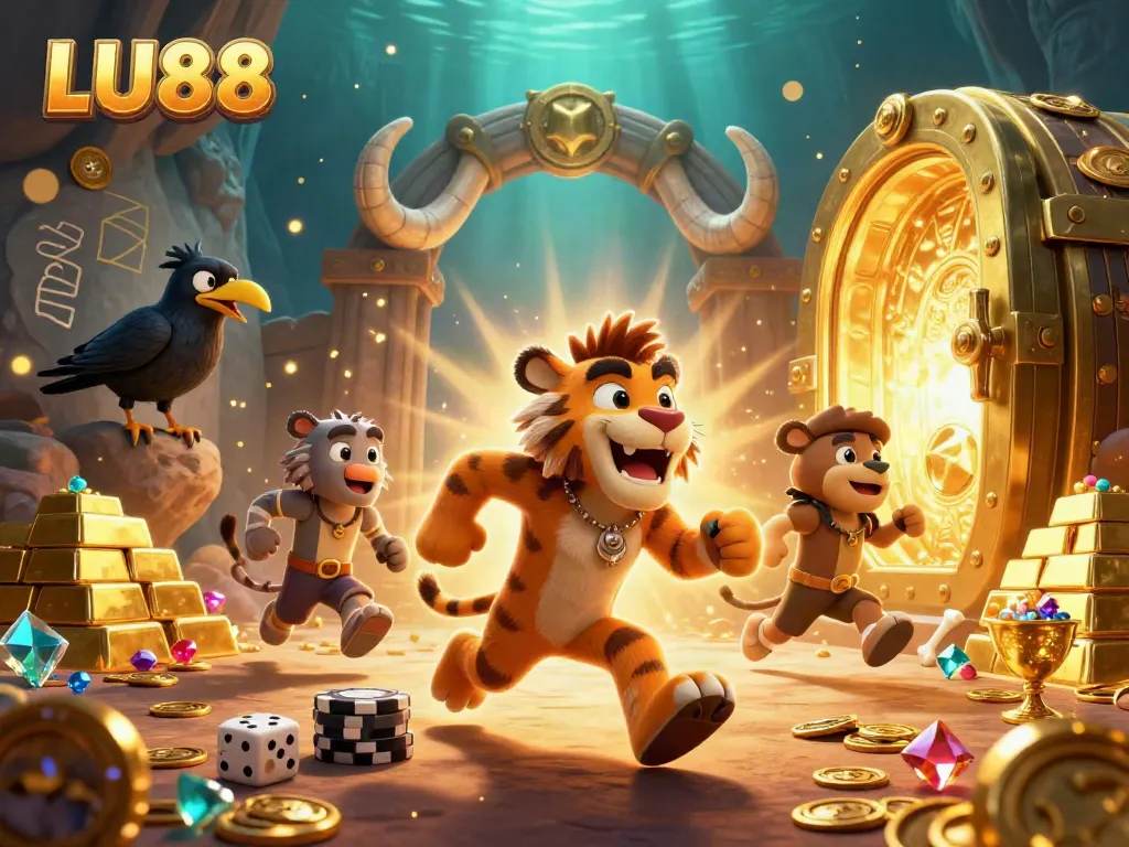 LU88 creates excitement in a prehistoric casino with vibrant treasures and lively characters.
