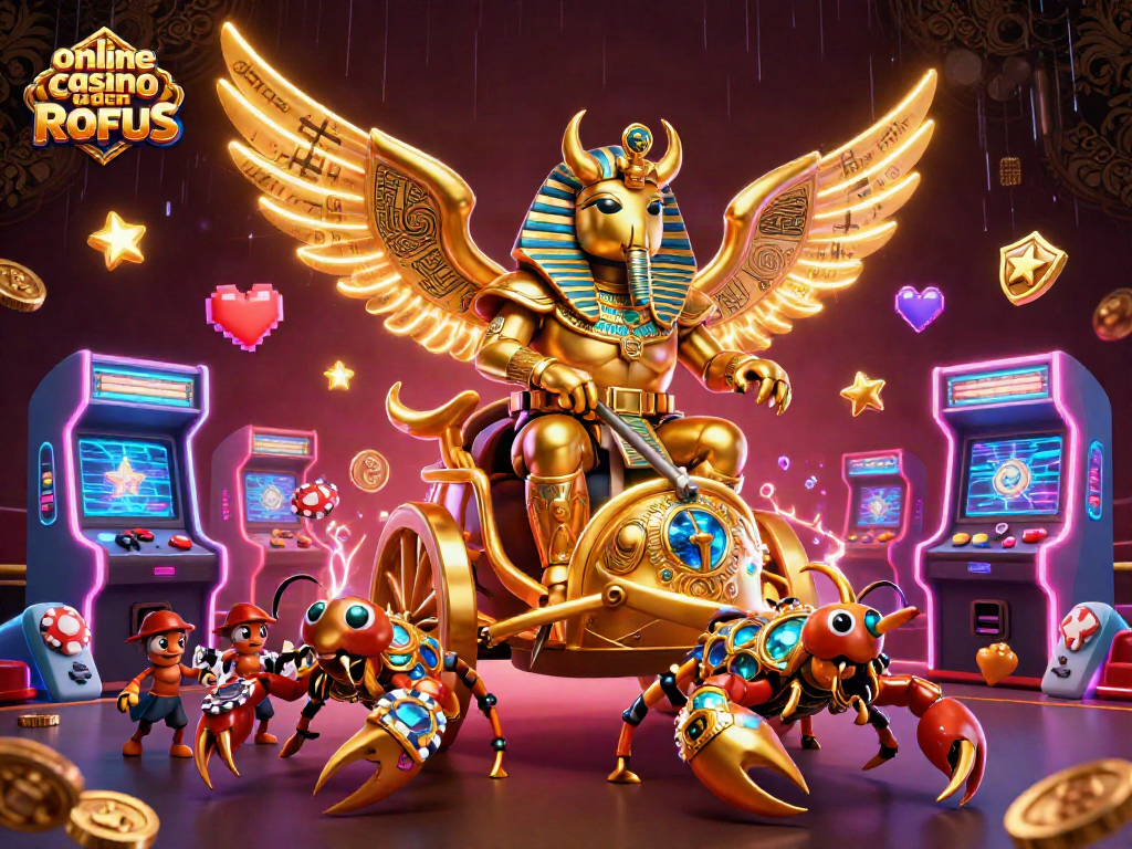 Experience the thrill of online casino uden ROFUS featuring vibrant characters and exciting game elements.