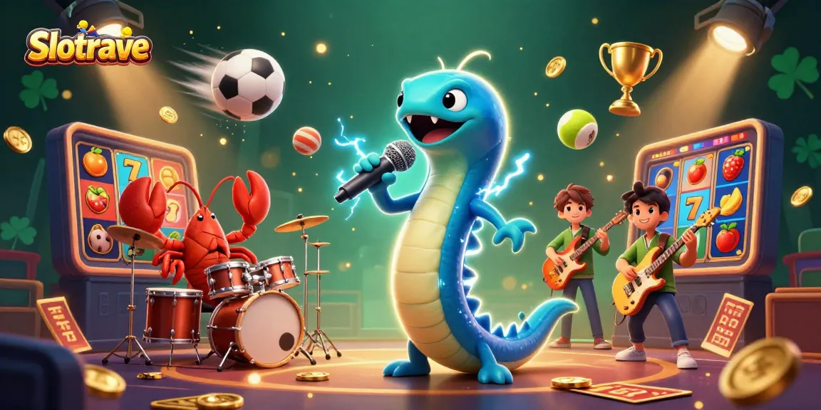 Experience Slotrave's thrilling 3D underwater casino scene with animated slot games and vibrant characters.