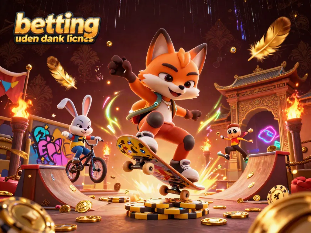 Experience thrilling action with betting uden dansk licens alongside dynamic cartoon characters in an energetic gambling scene.