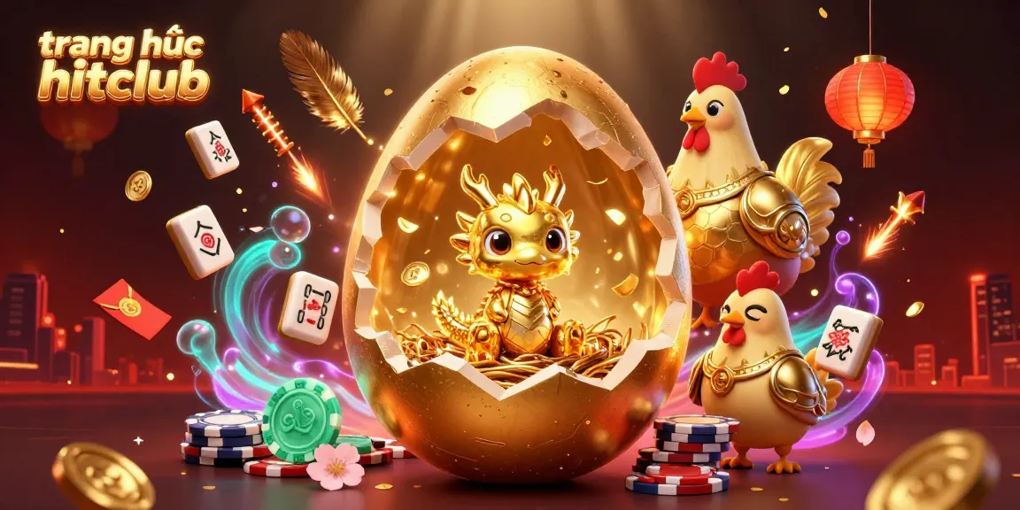 Experience the excitement at trang chủ hitclub with the vibrant golden dragon and poker chips in a dynamic casino scene.