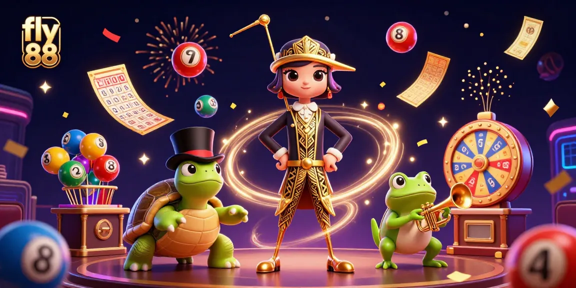 Experience the vibrant gameplay environment of fly 88 with colorful lottery elements and engaging characters.