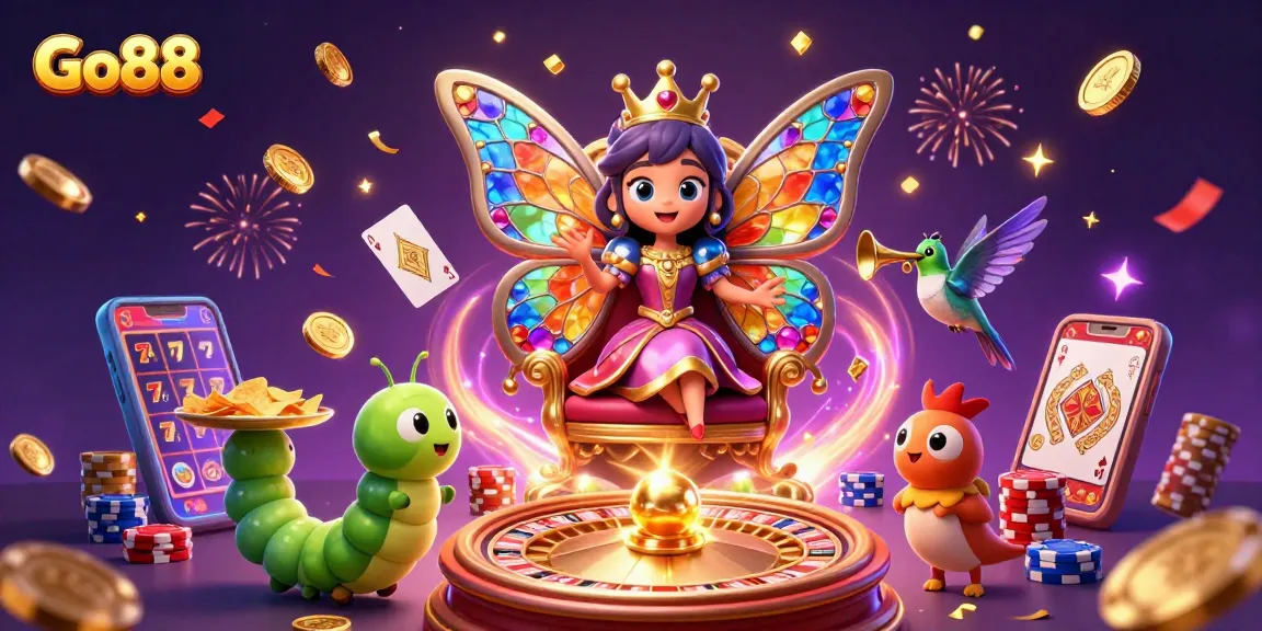 Experience the magic of Go88 with colorful casino elements and a vibrant atmosphere.