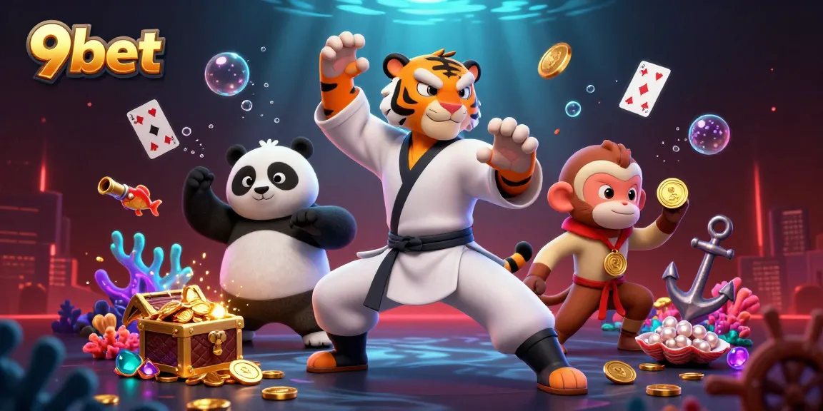 Bet and win at 9bet with a thrilling 3D adventure featuring kung fu characters and dazzling casino elements.