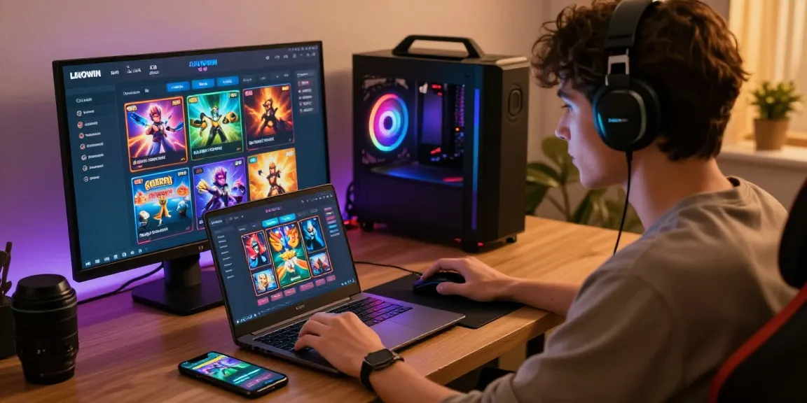 Experience seamless gaming with LAVOWIN login at home, surrounded by stylish tech.
