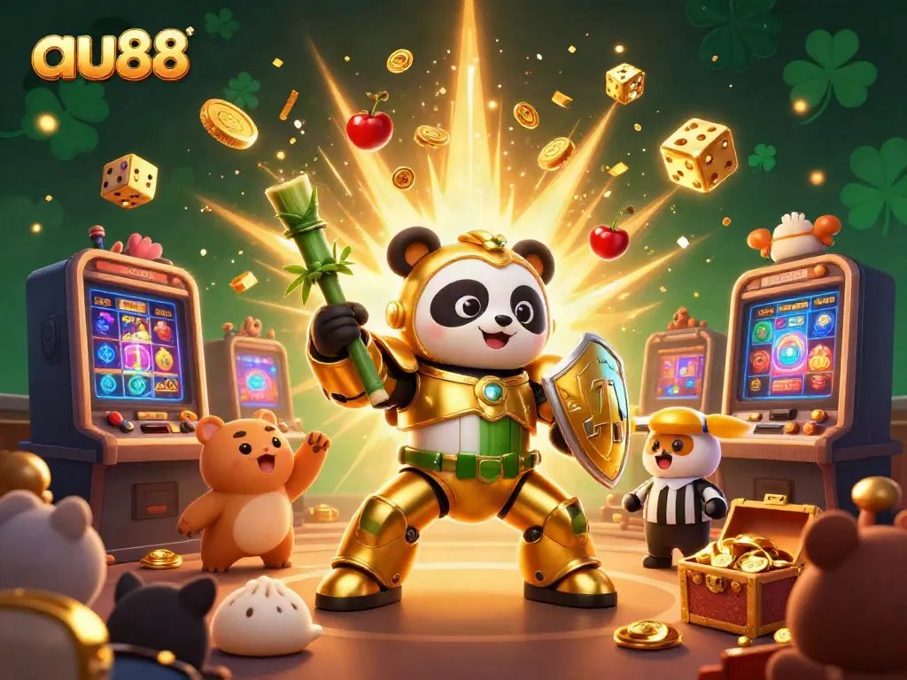 Experience the excitement of au88 with a dynamic 3D casino scene featuring thrilling game elements.