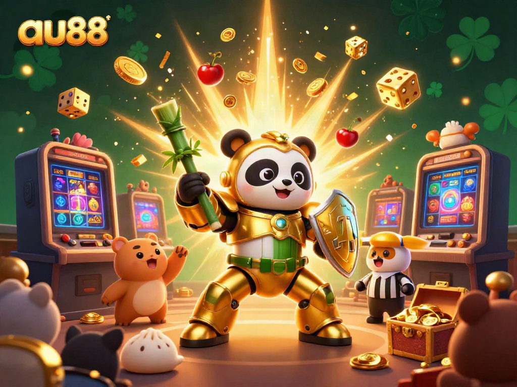 Experience the excitement of au88 with a dynamic 3D casino scene featuring thrilling game elements.