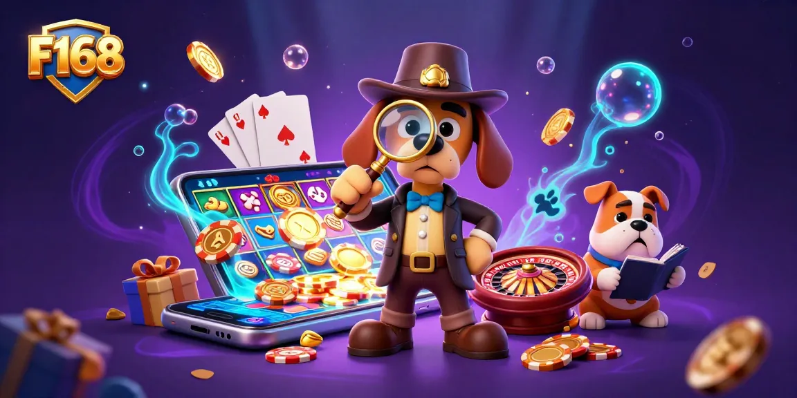 Join the thrilling world of F168 as a detective uncovers hidden treasures in a vibrant casino scene.