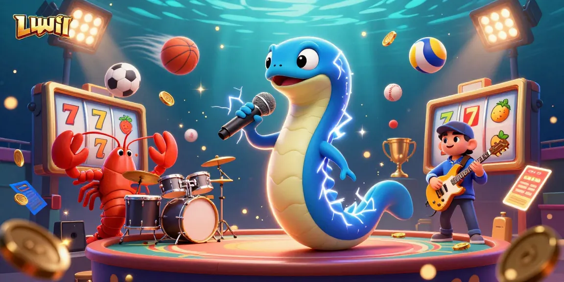 LLWIN electrifies the underwater casino stage with an electric eel DJ and exciting slot game elements.