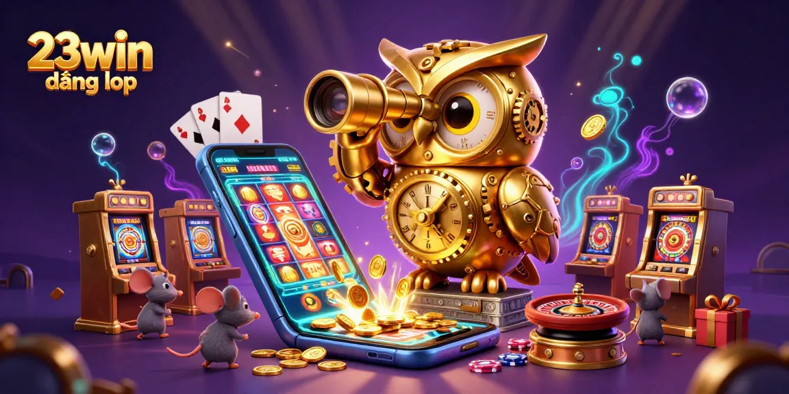 Experience the thrill of 23win đăng nhập with vibrant casino elements like golden coins and slot games.