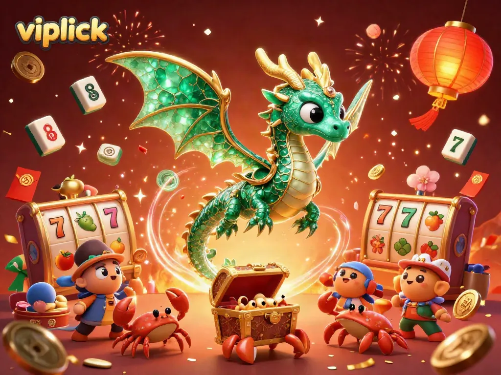 Experience winning at vipluck with vibrant slot games and a treasure-filled dynamic scene.
