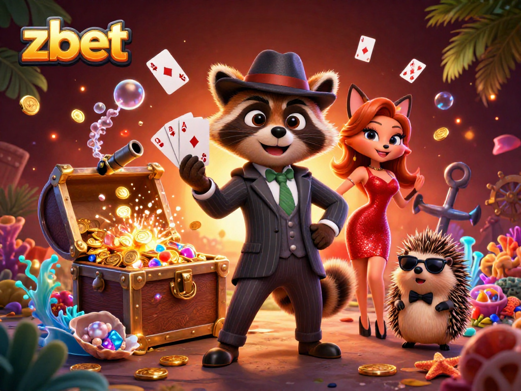 Engage with zbet in an exciting casino adventure featuring stylish characters and rich casino elements.