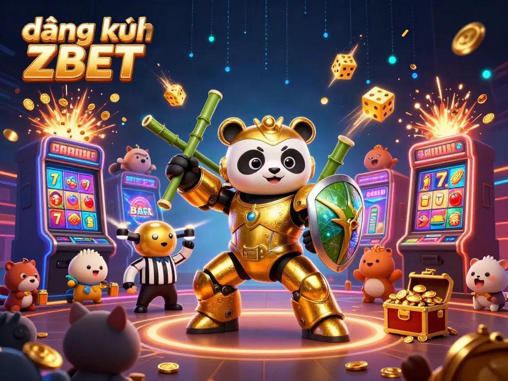 Experience the thrilling action of đăng ký ZBET with vibrant 3D gaming characters and jackpot elements bursting around them.