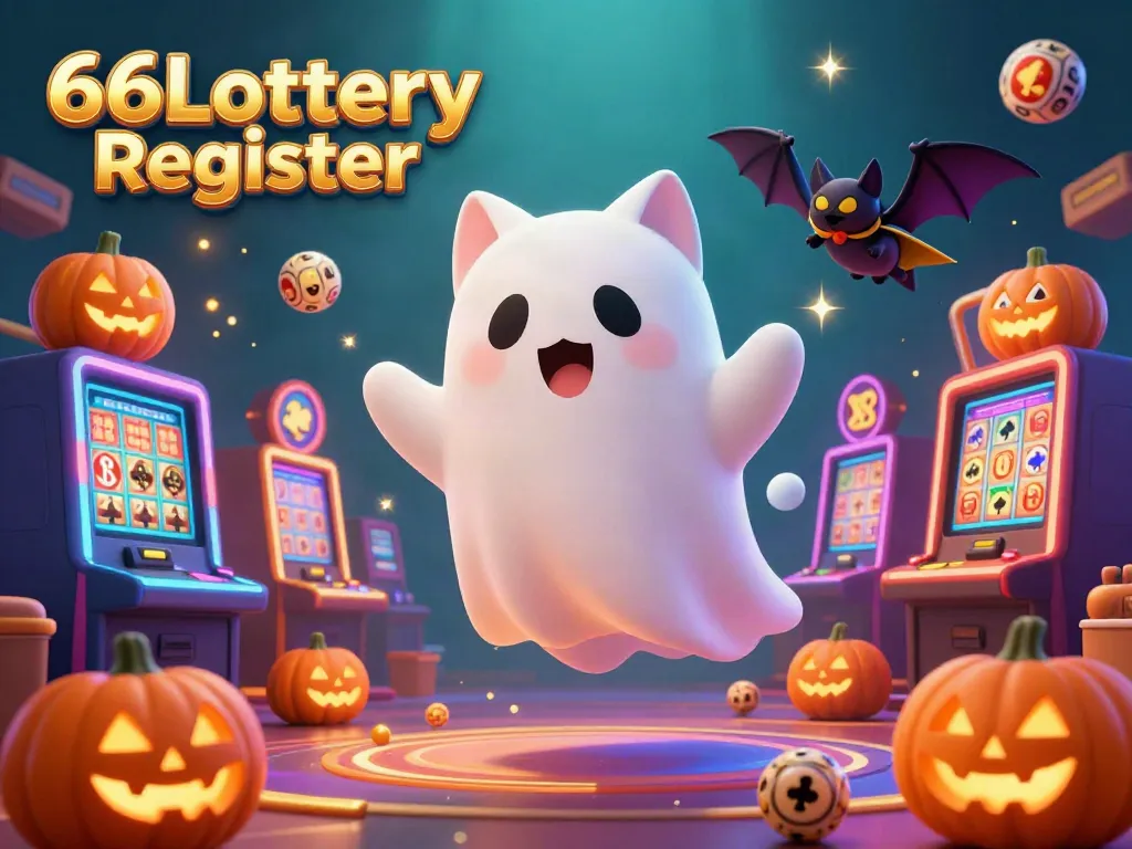 Engage with the vibrant gaming fun of 66Lottery Register featuring whimsical characters in a dynamic casino scene.