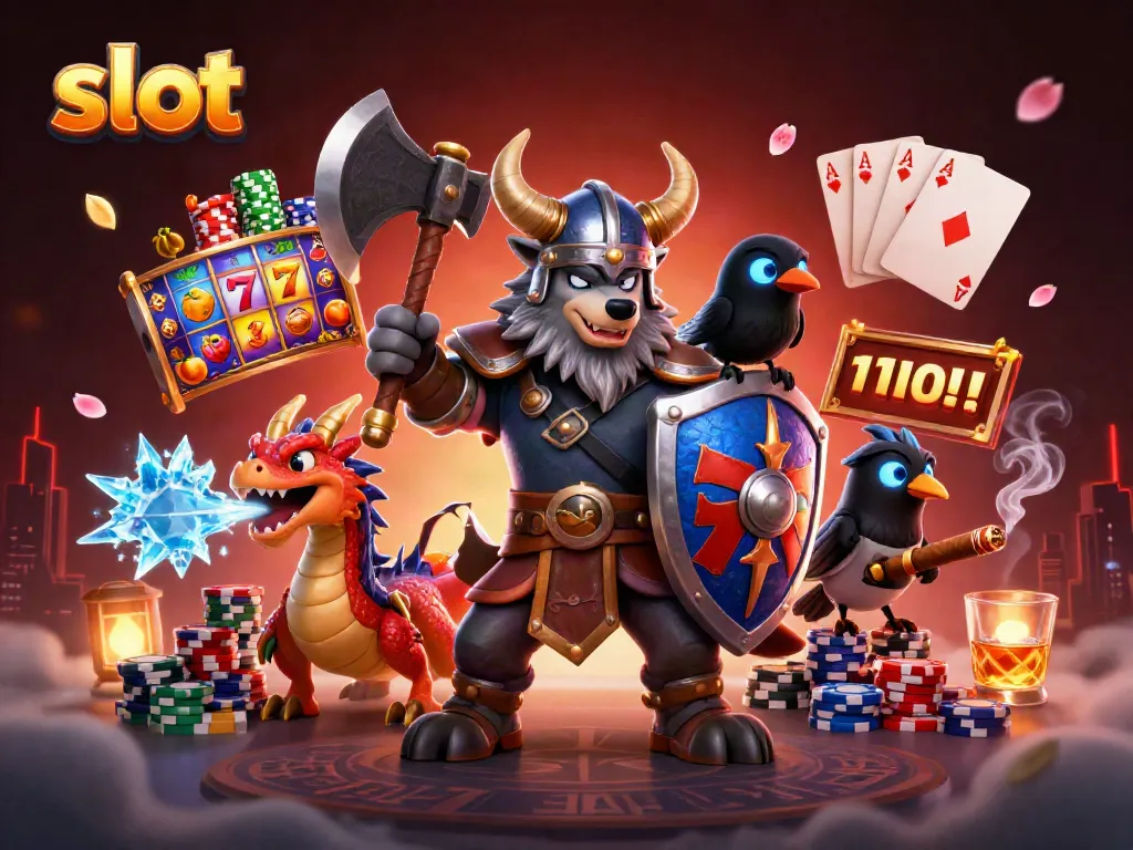 Spin the reels at slot machines with vibrant characters, chips, and bonuses.