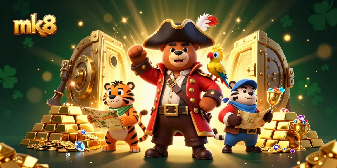 Experience thrilling gameplay with MK8's vibrant casino scene showcasing golden treasures and adventure.