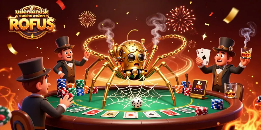Engage with the vibrant scene of udenlandsk casino uden ROFUS showcasing steampunk elements and dynamic poker gameplay.