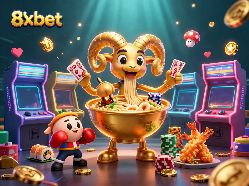 Engage in thrilling gameplay with 8xbet's vibrant casino scene featuring unique characters.