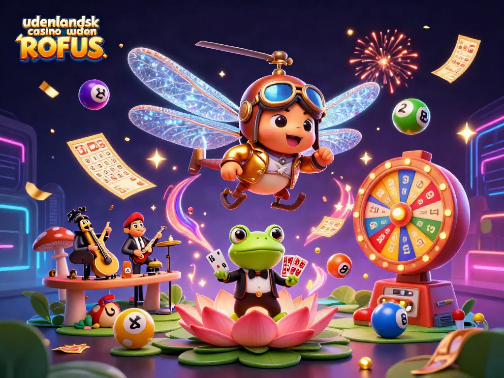 Experience the excitement of udenlandsk casino uden ROFUS with this vibrant, colorful casino scene.