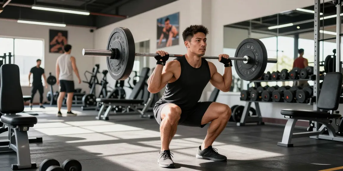 Utinon Steroids Shop - Bodybuilder beim Gewichtheben in einem modernen Fitnessstudio.