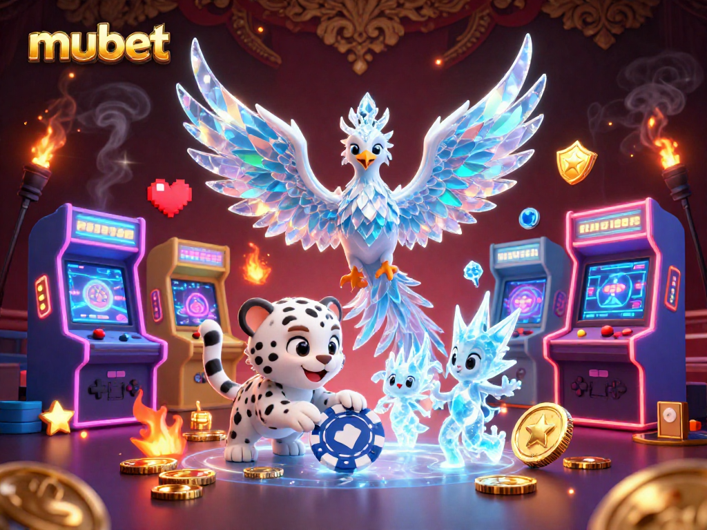 Engage with mubet's exciting casino experience featuring an ice phoenix and enchanting characters.