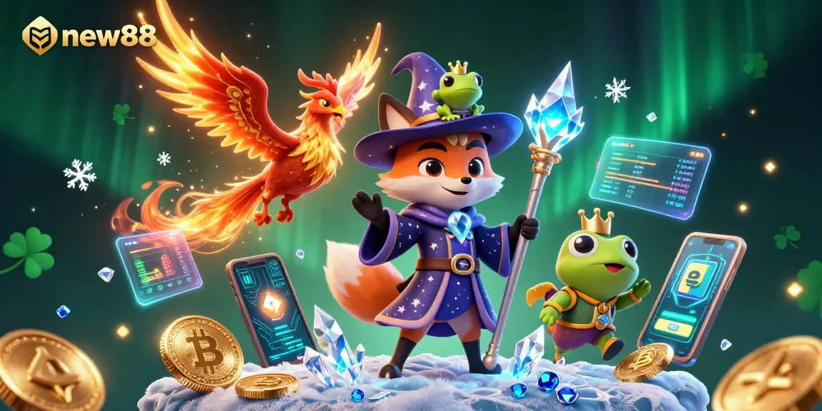 Engage with exciting gaming adventures at new88 featuring inspiring casino characters and crypto elements.