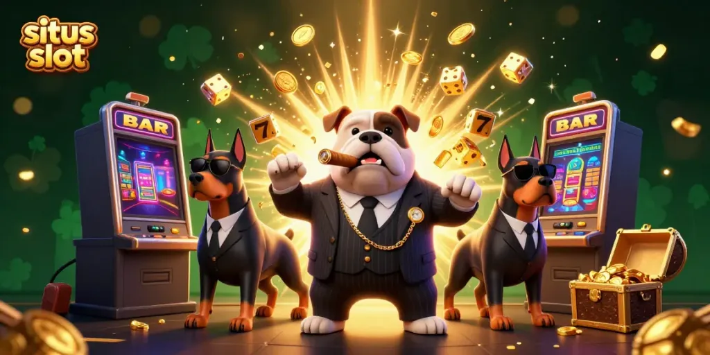 Experience thrilling gameplay at situs slot with animated slot machines and dynamic casino characters.