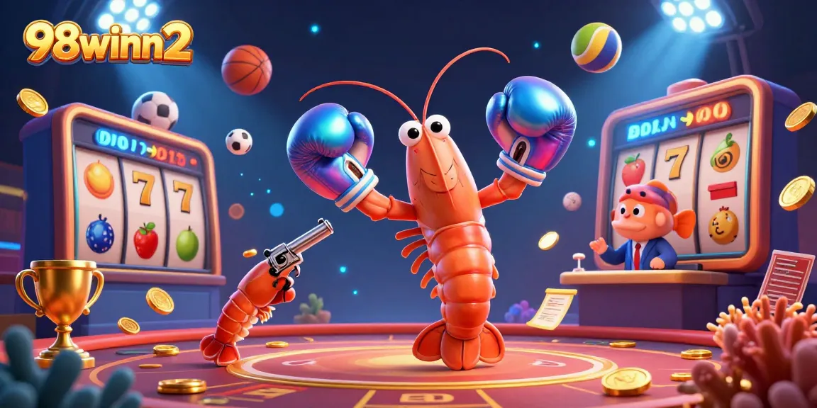 Engage in exciting gameplay with 98winn2 featuring a mantis shrimp, dynamic slot elements, and vibrant gaming visuals.